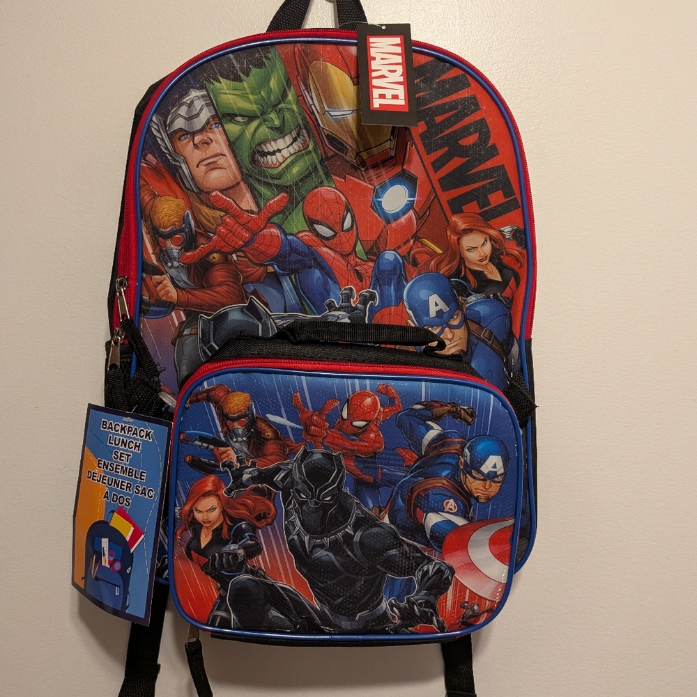 Marvel Heroes Red and Blue Backpack Set